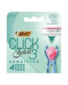 BIC Click 3 Soleil Sensitive - Boîte de 4 recharges de lames