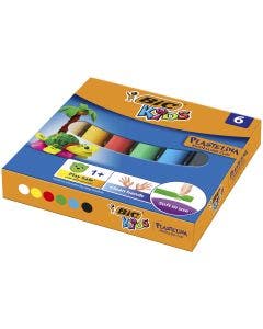 BIC Kids Plasticine - Pâte à modeler - 6 couleurs - lot de 6 rouleaux