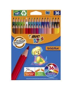 BIC Kids Evolution ECOlutions Crayons de Couleur - Coloris Assortis