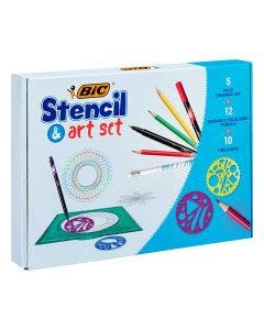 BIC Stencil & Art Set - Assorted Colours, Box of 27