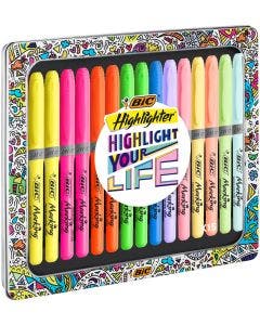 BIC Highlighter Collection Box, Pack of 15