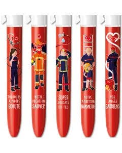 BIC 4 Couleurs Edition Limitée Solidaire Sapeurs-Pompiers - Coffret de 5 stylos