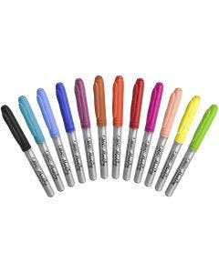 BIC Marking Permanent Markers Medium Bullet Tip - Assorted Intense Colours, Pack of 12