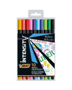 BIC Intensity Fine Writing Felt Pens, Plastic Wallet of 10