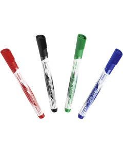 BIC Velleda Pocket Whiteboard Pens Large Bullet Nib -Assorted Colours, Pack of 4