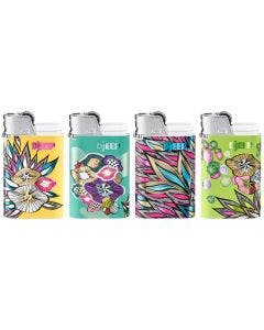 DJEEP Pocket Lighters, VIBRANT Collection, 4 Count Pack of Disposable Lighters