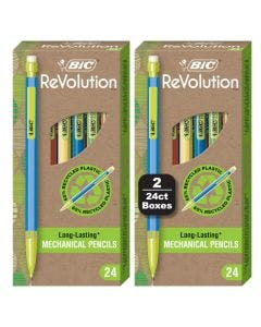 BIC ReVolution Xtra Life Mechanical Pencil, Black, 48 Pack
