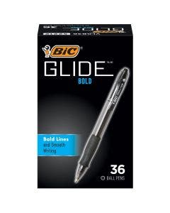 BIC Velocity Bold Retractable Ball Pen, Black, 36 Pack
