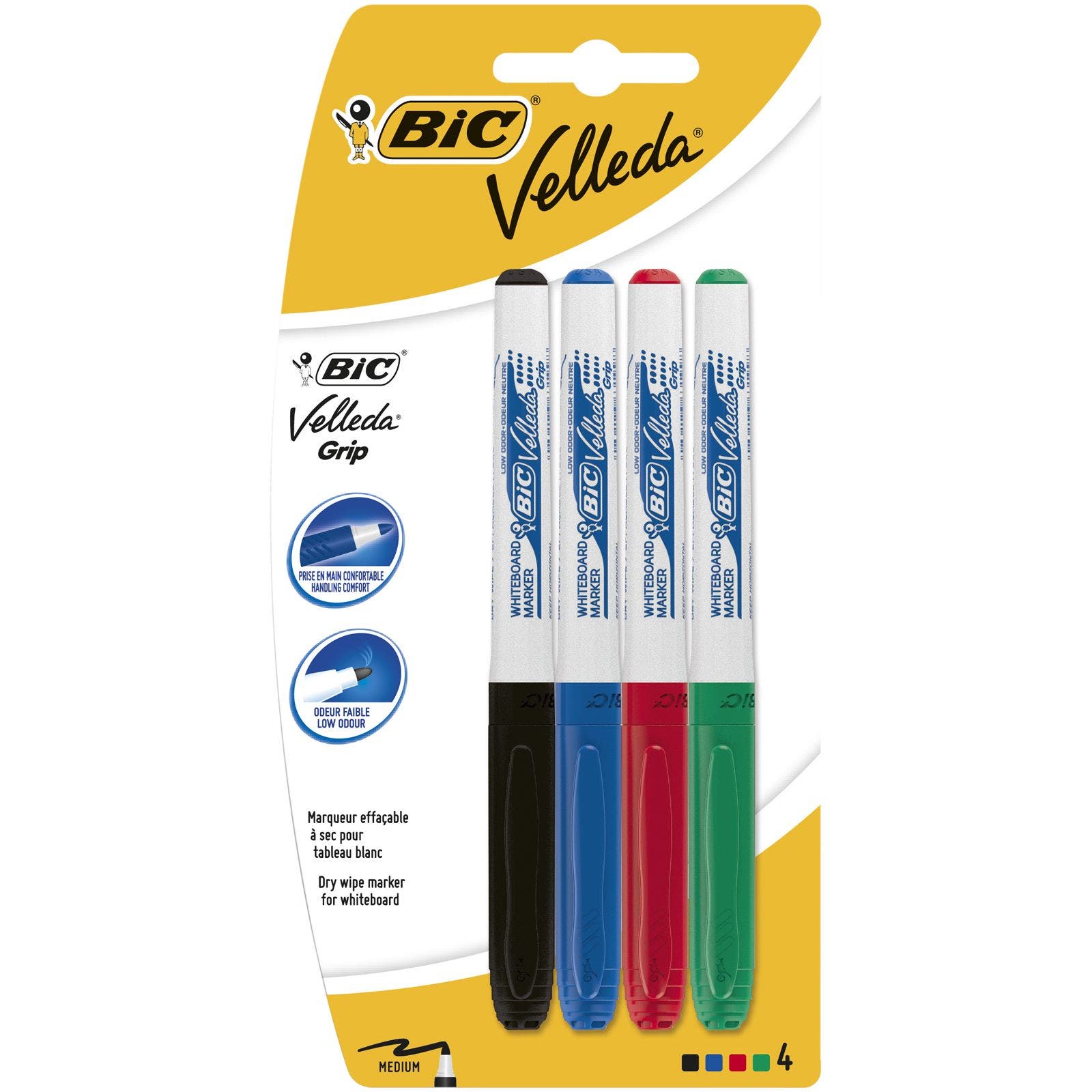 BIC Velleda Grip Whiteboard Pens Large Bullet Nib - Assorted