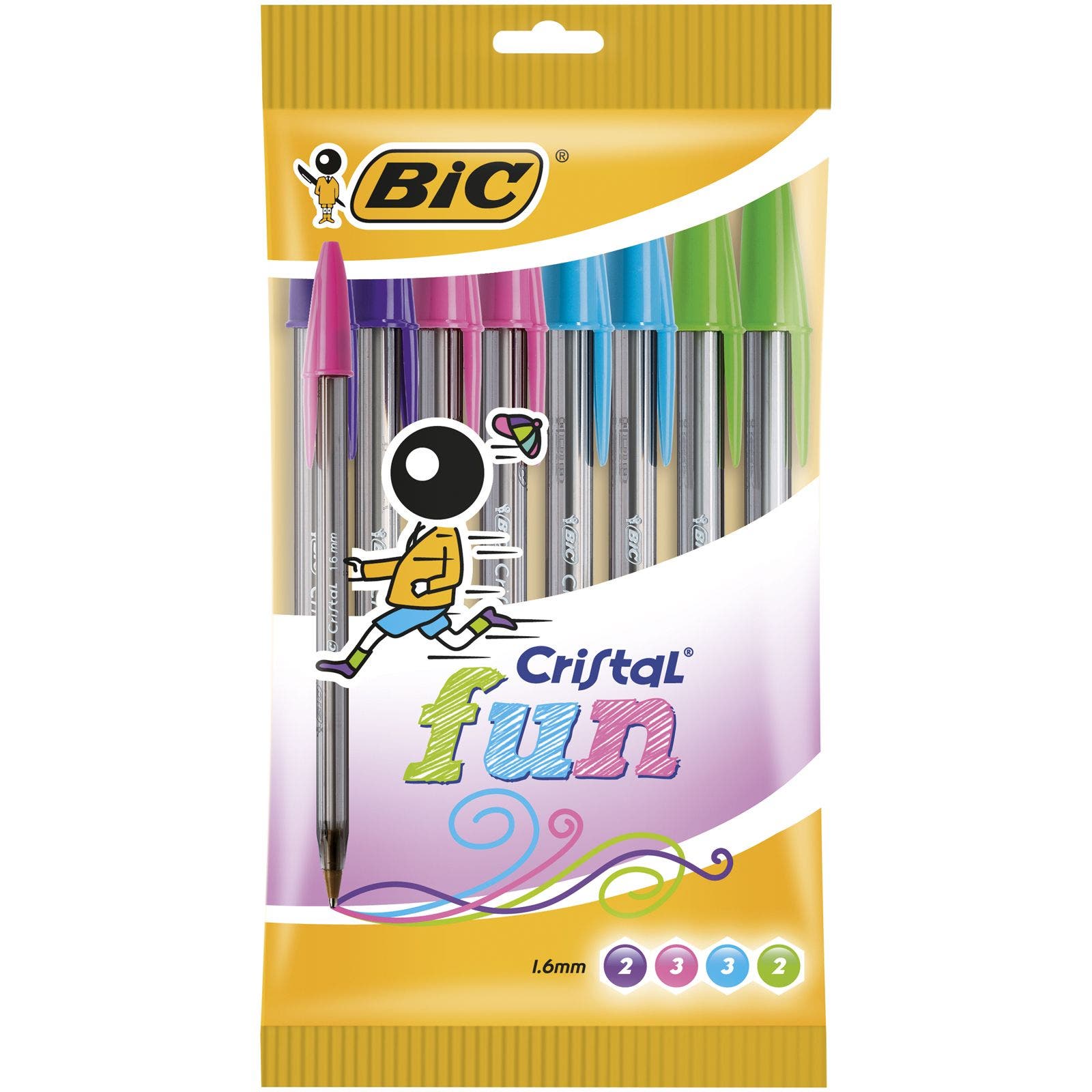 BIC Cristal Fun Ballpoint Pens Wide Point (1.6 mm) - Assorted