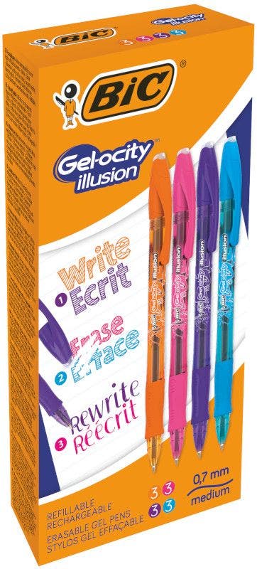 PAPETERIE SERVICES  STYLO-BILLE BIC GELOCITY ILLUSION POINTE