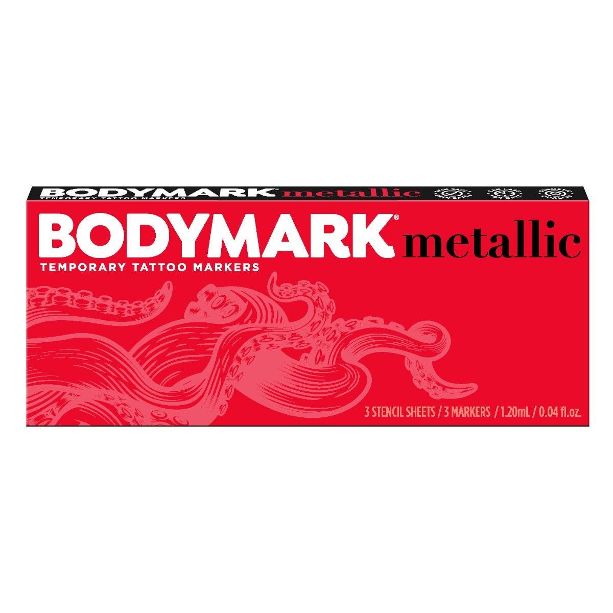 BIC BodyMark Temporary Tattoo Markers for Skin, Artist's Set, Mixed Tip,  8-Count Pack of Assorted Colors, Skin-Safe*, Cosmetic Quality  (MTBXP81-A-AST) 