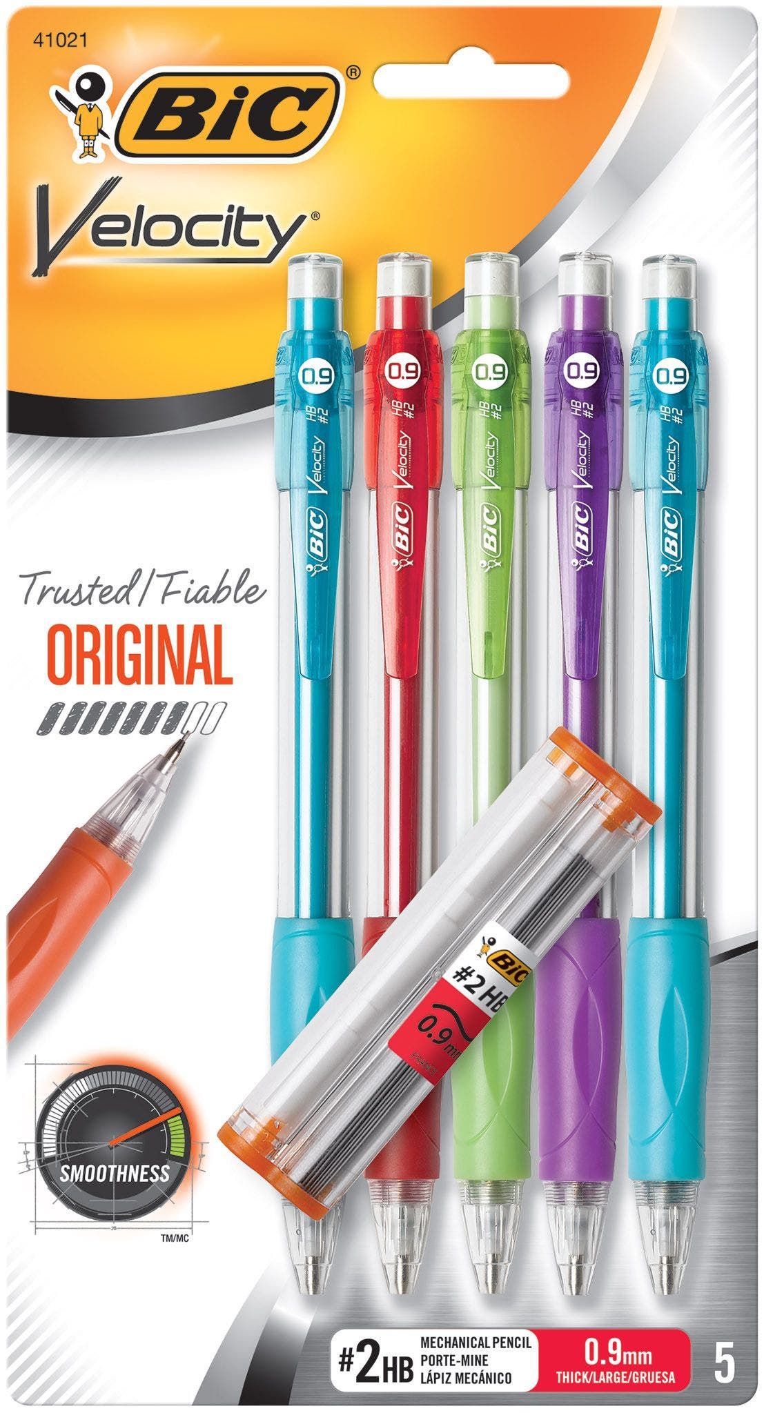 BIC Xtra-Strong Mechanical Pencil #2 Lead Colorful Barrels .9 mm 10-Pack 