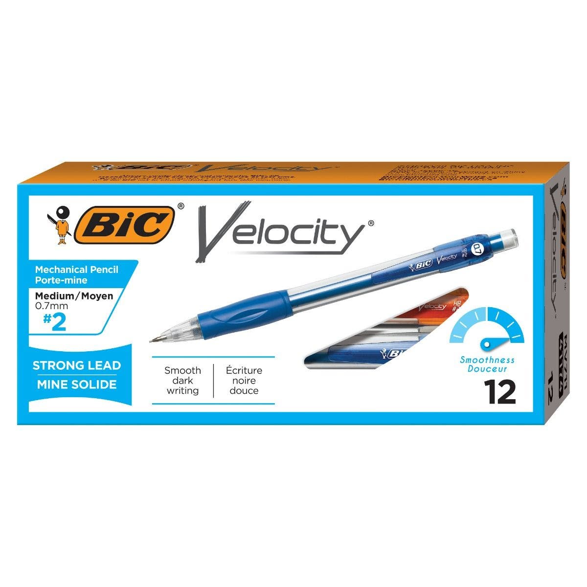 Durable Eraser 4 count Black Velocity Original Mechanical Pencil 0.7 mm 4-Count.1 Pack For Smooth and Dark Writing 