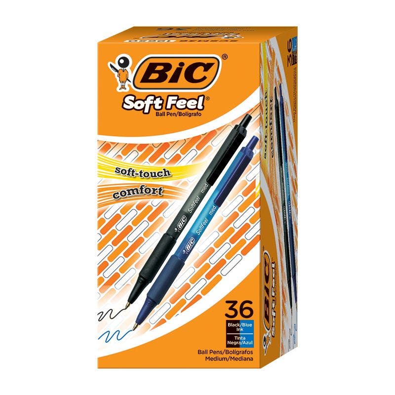 12 PCS BIC Orange Fine 0.7mm Easy Glide Ballpoint Pen 1 Box Black 