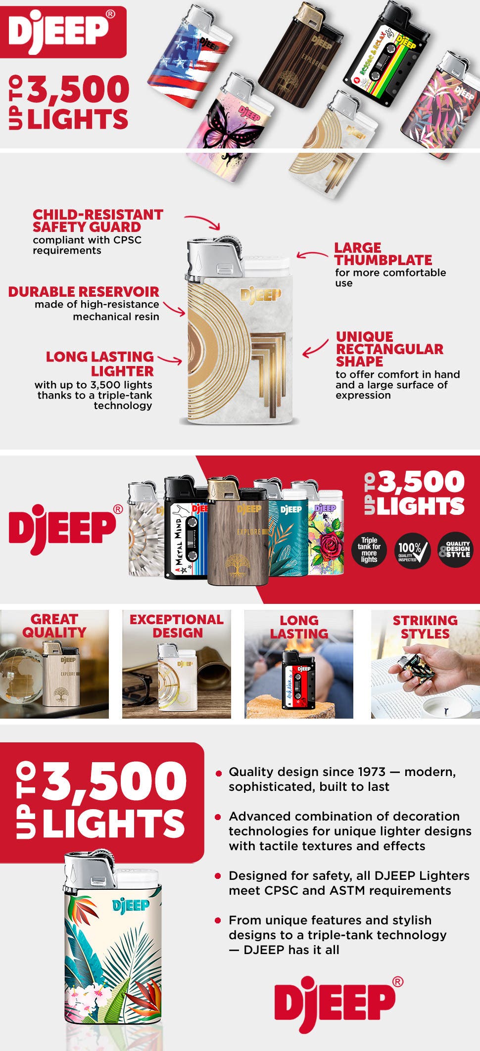 DJEEP Lighters up to 3500 lights