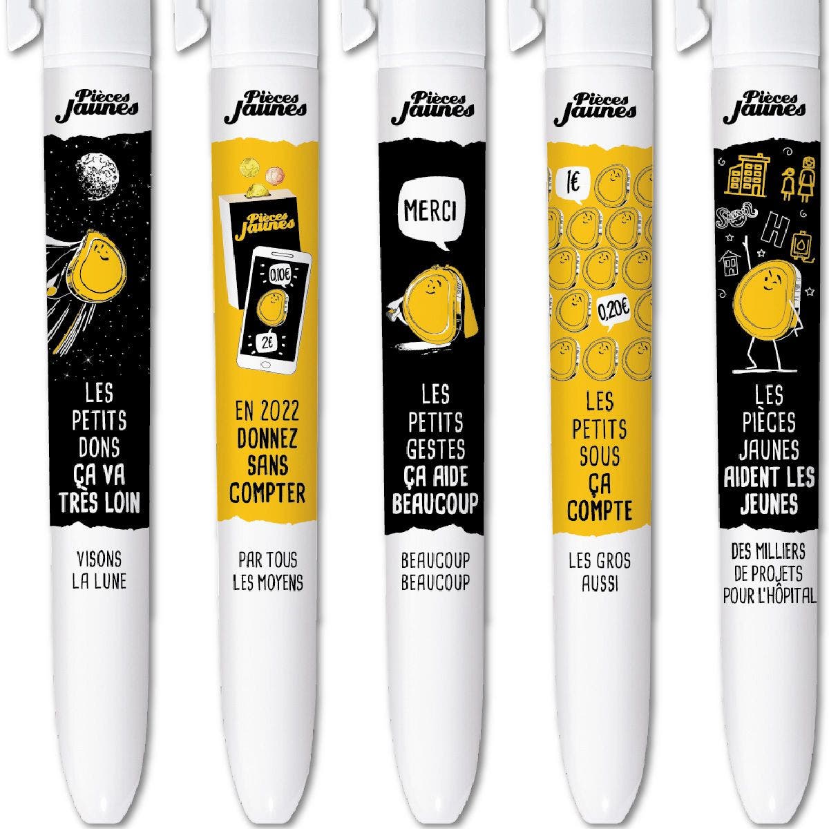 série stylos bic 4 couleurs pièces jaunes 