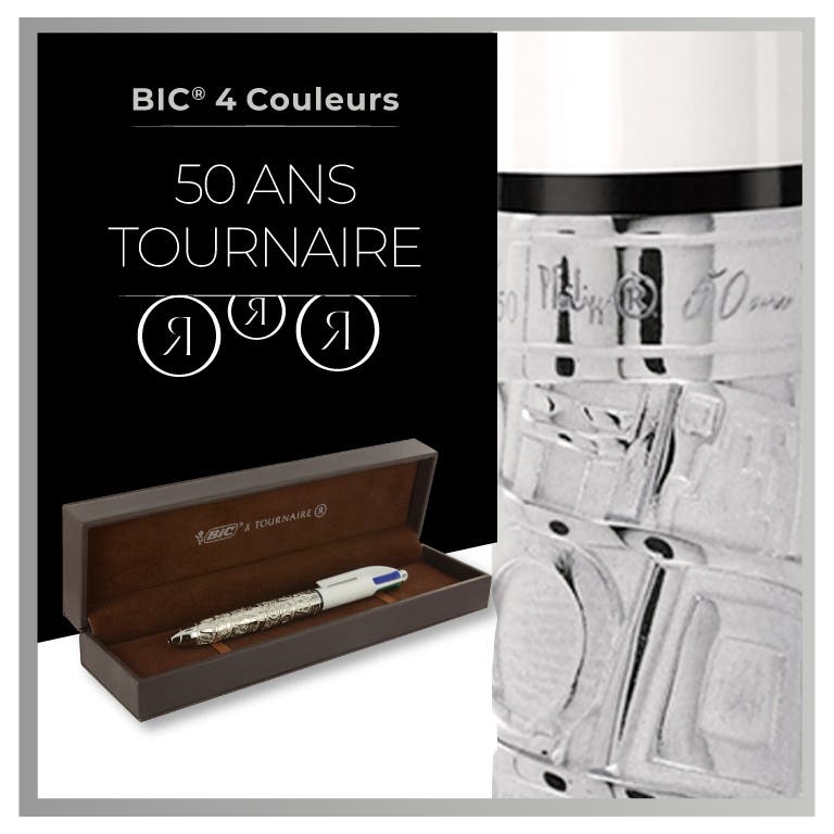 BIC 4 Couleurs Tournaire Anniversaire "50 ans Tournaire" - Blanc
