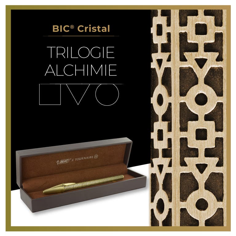 BIC Cristal Tournaire "Trilogie Alchimie" - Jaune