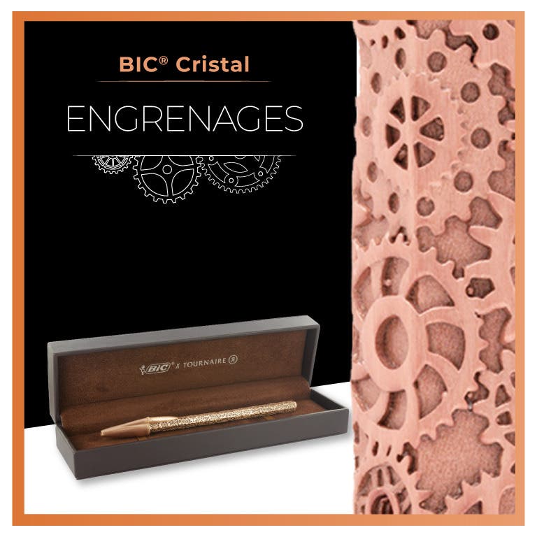 BIC Cristal Tournaire "Trilogie Alchimie" - Plaqué or rose