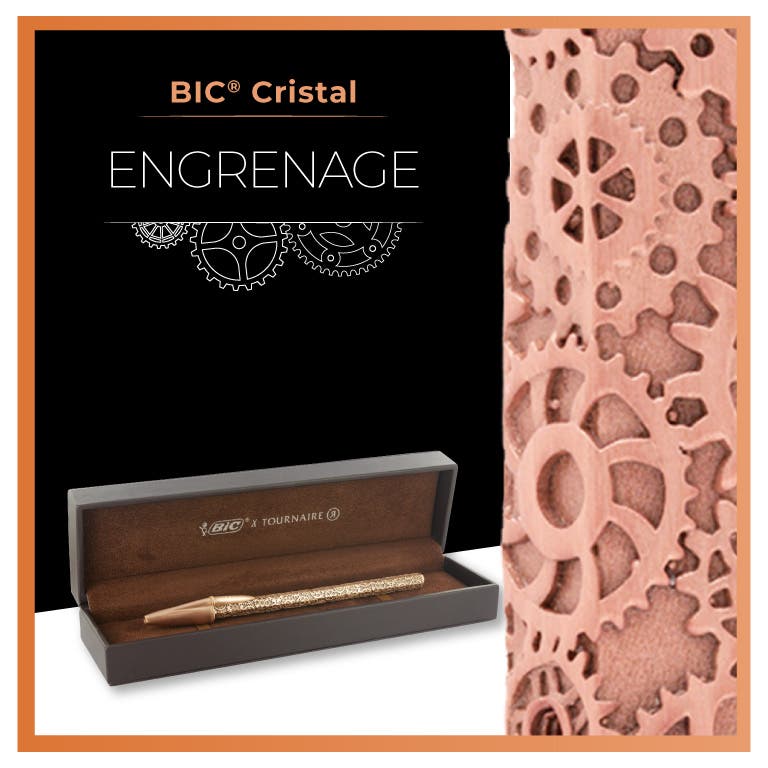 BIC Cristal Tournaire "Trilogie Alchimie" - Plaqué or rose