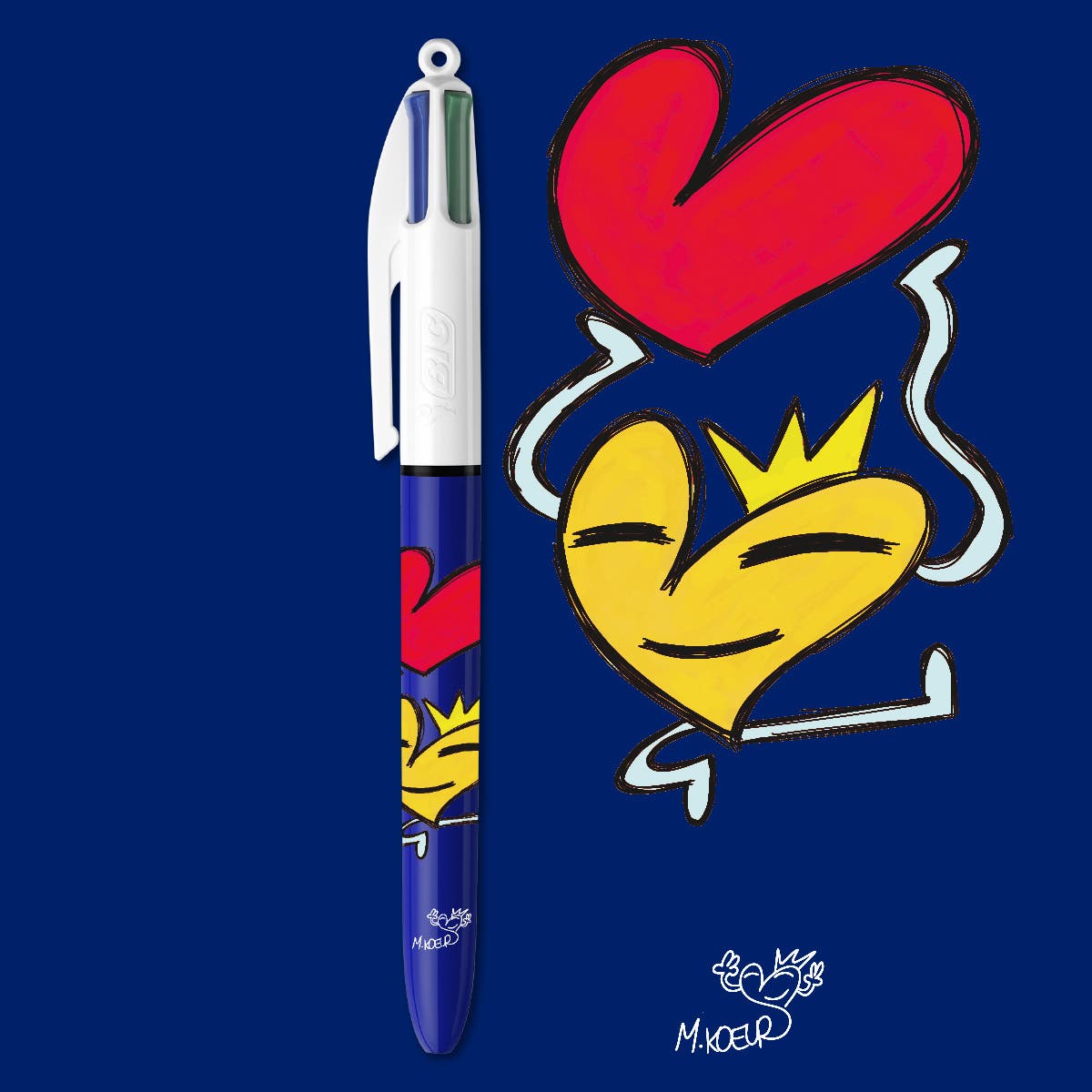 Collection BIC 4 Couleurs BIC x M.Koeur - Stylo Bleu