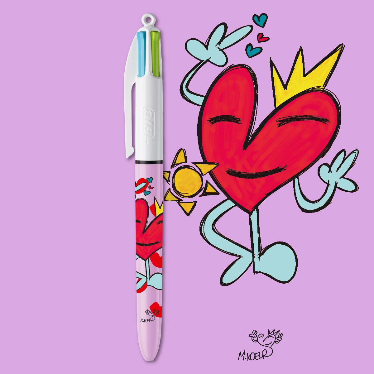 Collection BIC 4 Couleurs BIC x M.Koeur - Stylo Magenta