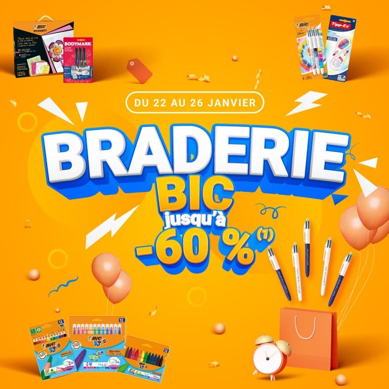Braderie Bic - Jusqu'&agrave; -60%