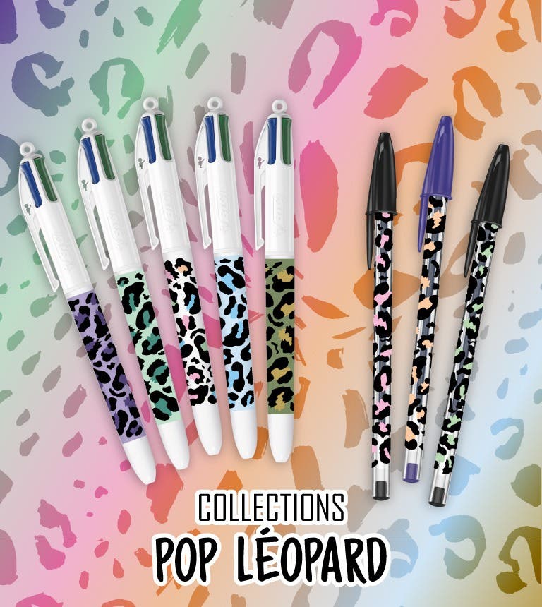 Collections BIC 4 Couleurs et BIC Cristal Pop Léopard