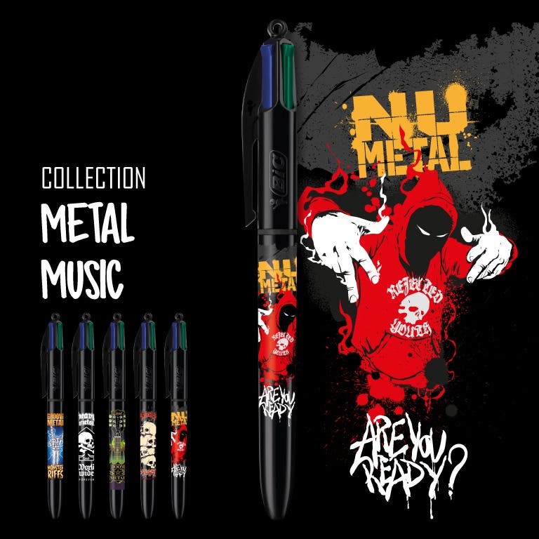 Collection BIC 4 Couleurs - Metal Music
