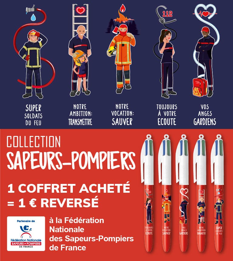 Collection Solidaire BIC 4 Couleurs Sapeurs-Pompiers