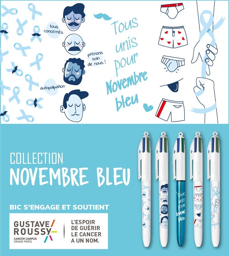 Collection BIC 4 Couleurs Solidaires - Novembre Bleu
