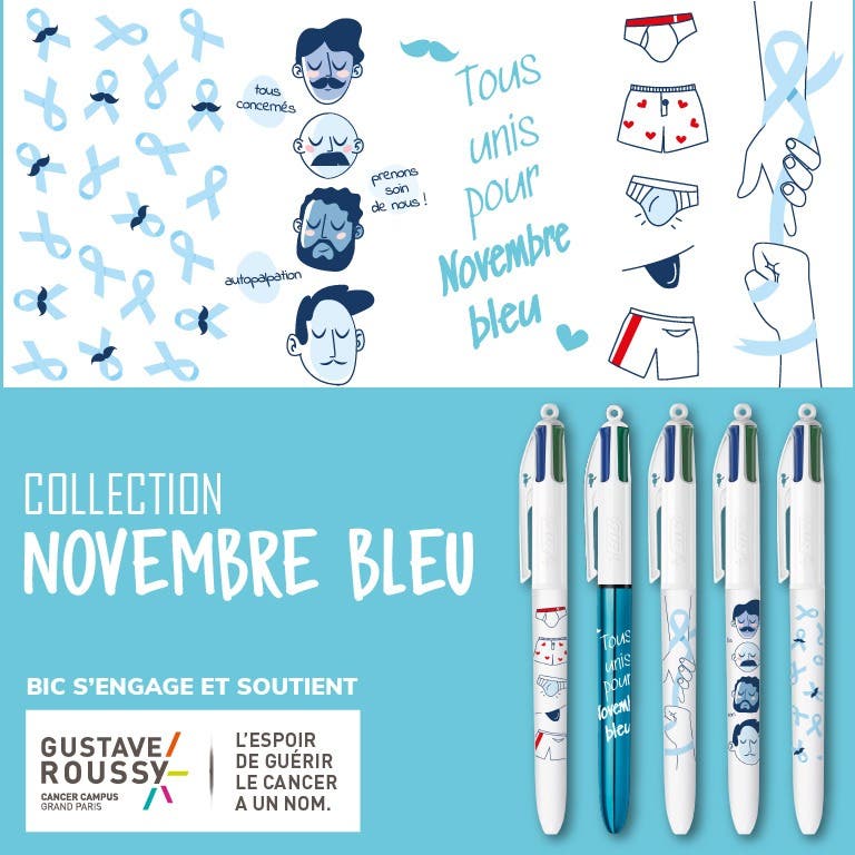 Collection BIC 4 Couleurs Solidaires - Novembre Bleu