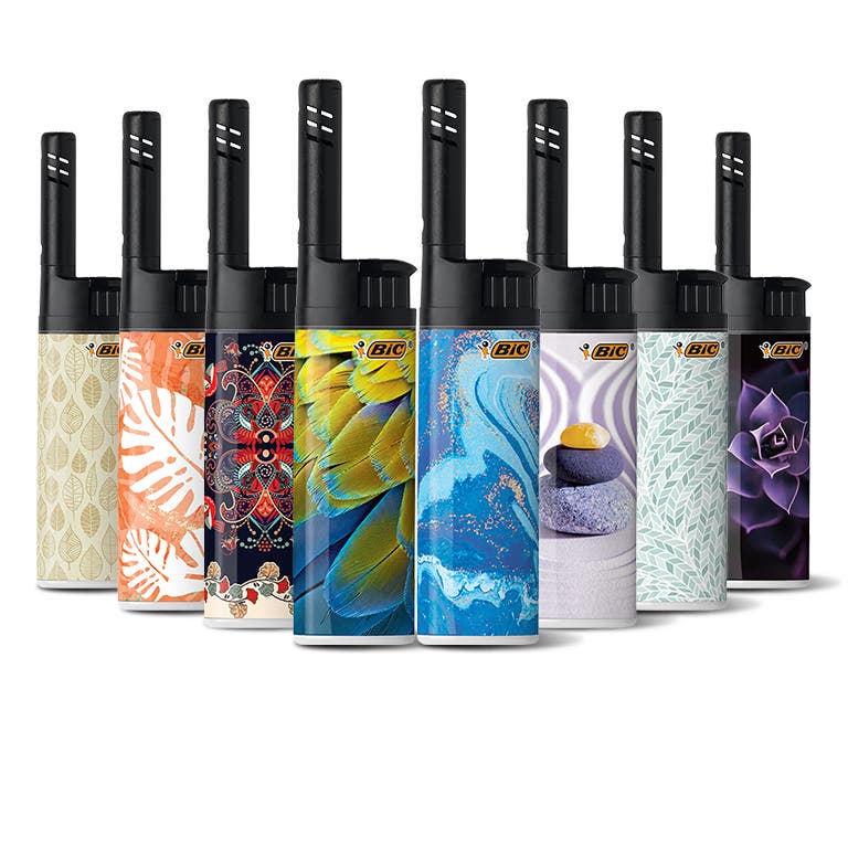 Home Decor EZ Reach Lighters  Why not match your lighter to your Pinterest-worthy living room? Our home decor BIC candle lighters come in eight different eye-catching patterns and prints.  