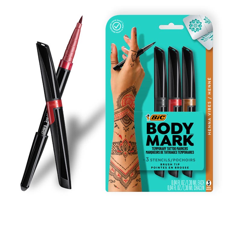EXPRESS YOURSELF ON SKIN WITH BODYMARK BY BIC TEMPORARY TATTOO MARKERS!